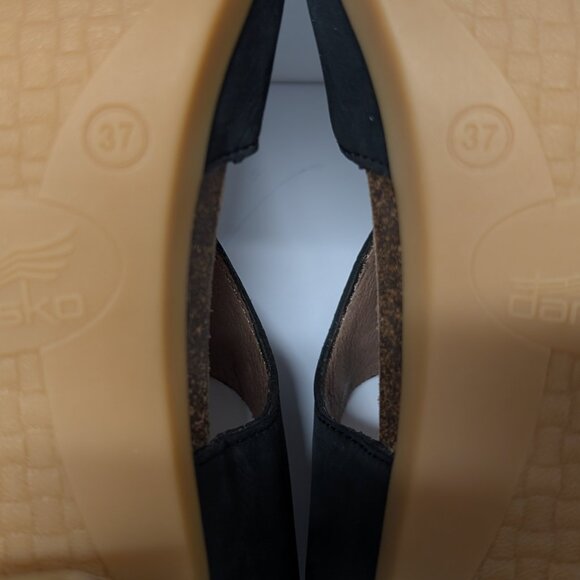 Dansko Deandra Block Heel Sandals in Black Nubuck Leather - Picture 14 of 16